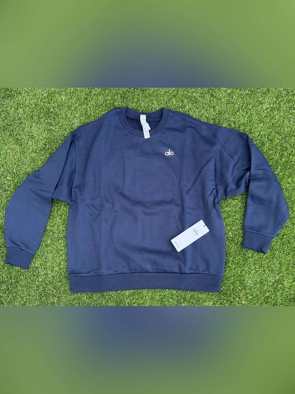 ALO Yoga Large Unisex Navy Crewneck Sweatshirt Navy